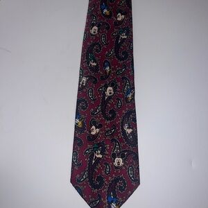 Disney Burgundy Paisley Mickey Mouse Men's Tie